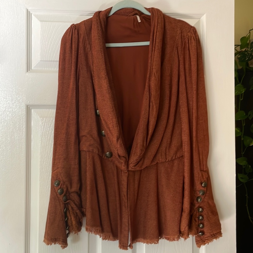 Free People Belled-Lace Cuff Jacket